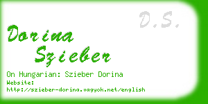 dorina szieber business card